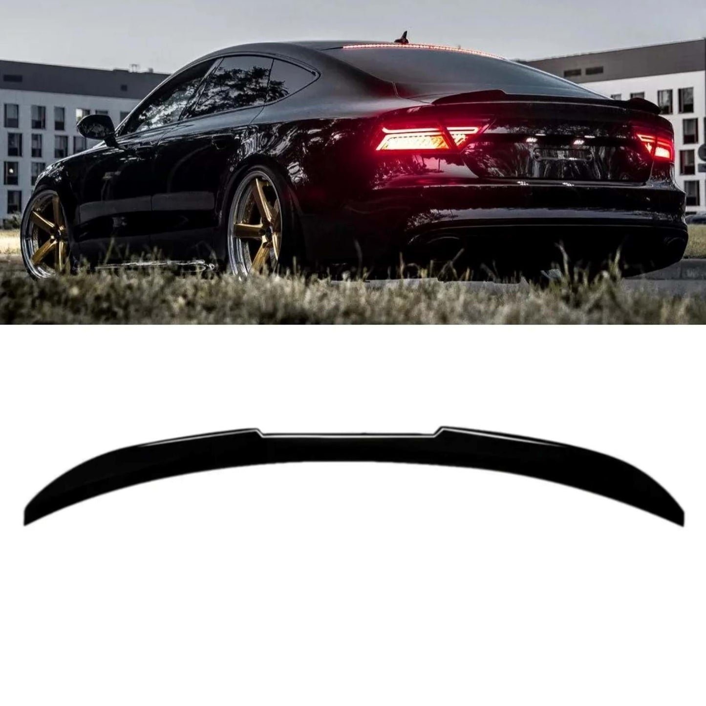 ЗАДЕН СПОЙЛЕР ЗА AUDI A7 C7 2012-2018 ЧЕРЕН ПИАНО ЛАК