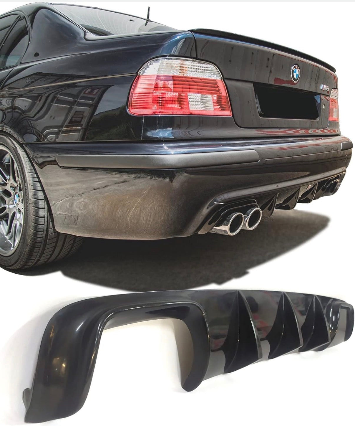 Μονός διαχύτης με ραβδώσεις για BMW E39 πιάνο μαύρο