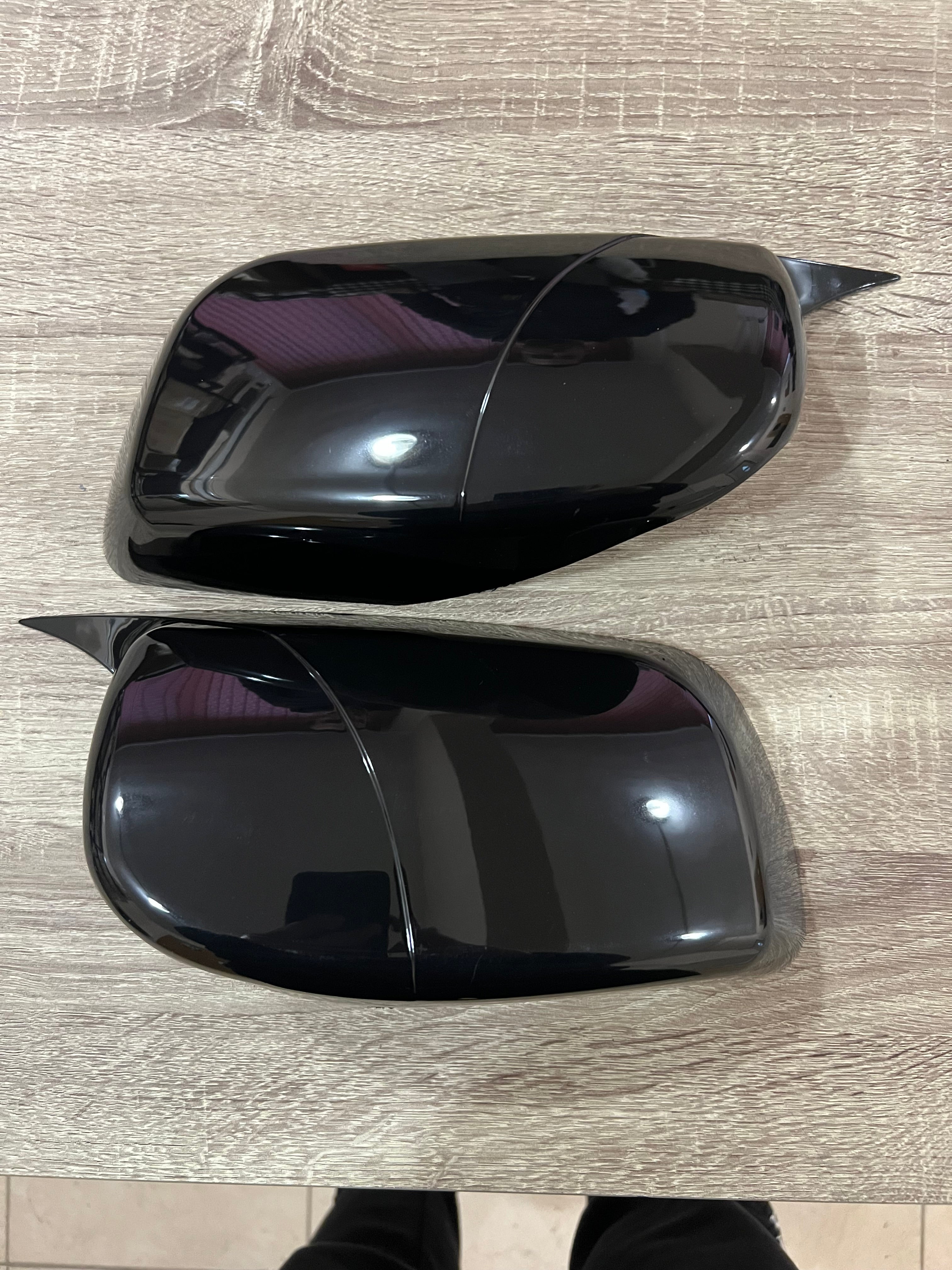 Капаци за огледала БАТМАН дизайн за BMW 5 серия E60 2003-2010 - черен пиано лак