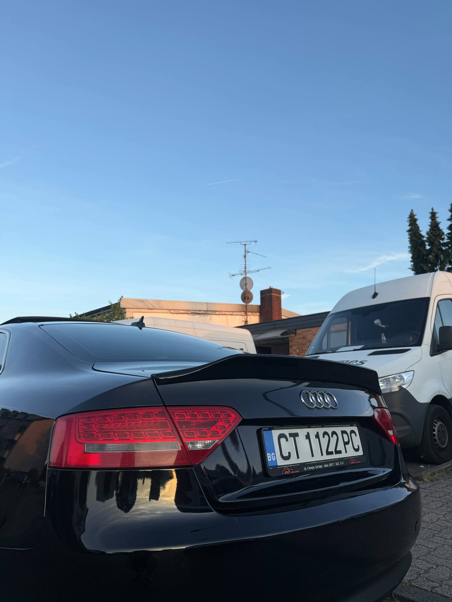 Спойлер за багажник A5 B8 Piano Black ABS / 2009-2016 (Купе)
