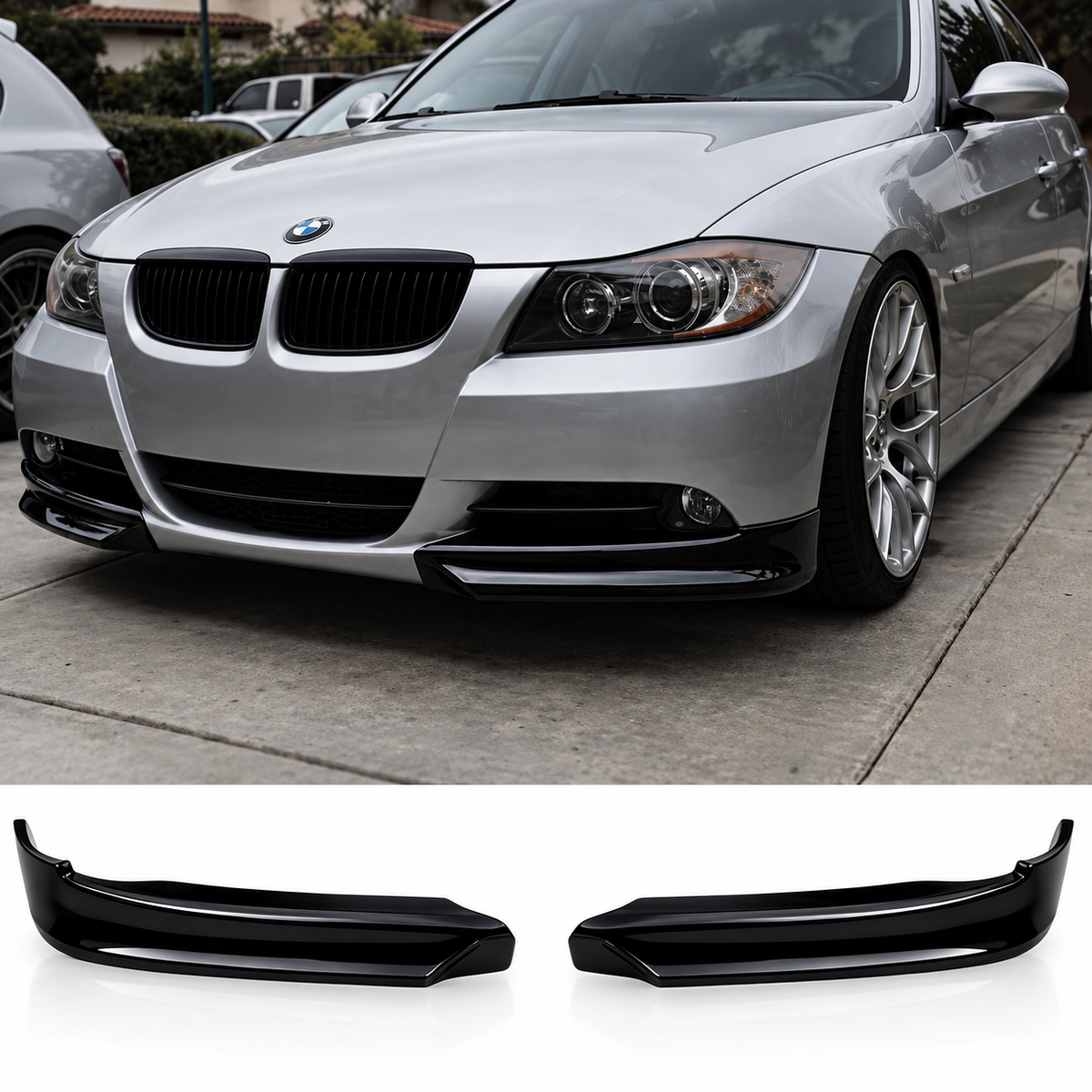 Сплитери за Стандартна броня за BMW E90 Черен Лак! За Преди Фейс 2004-2008