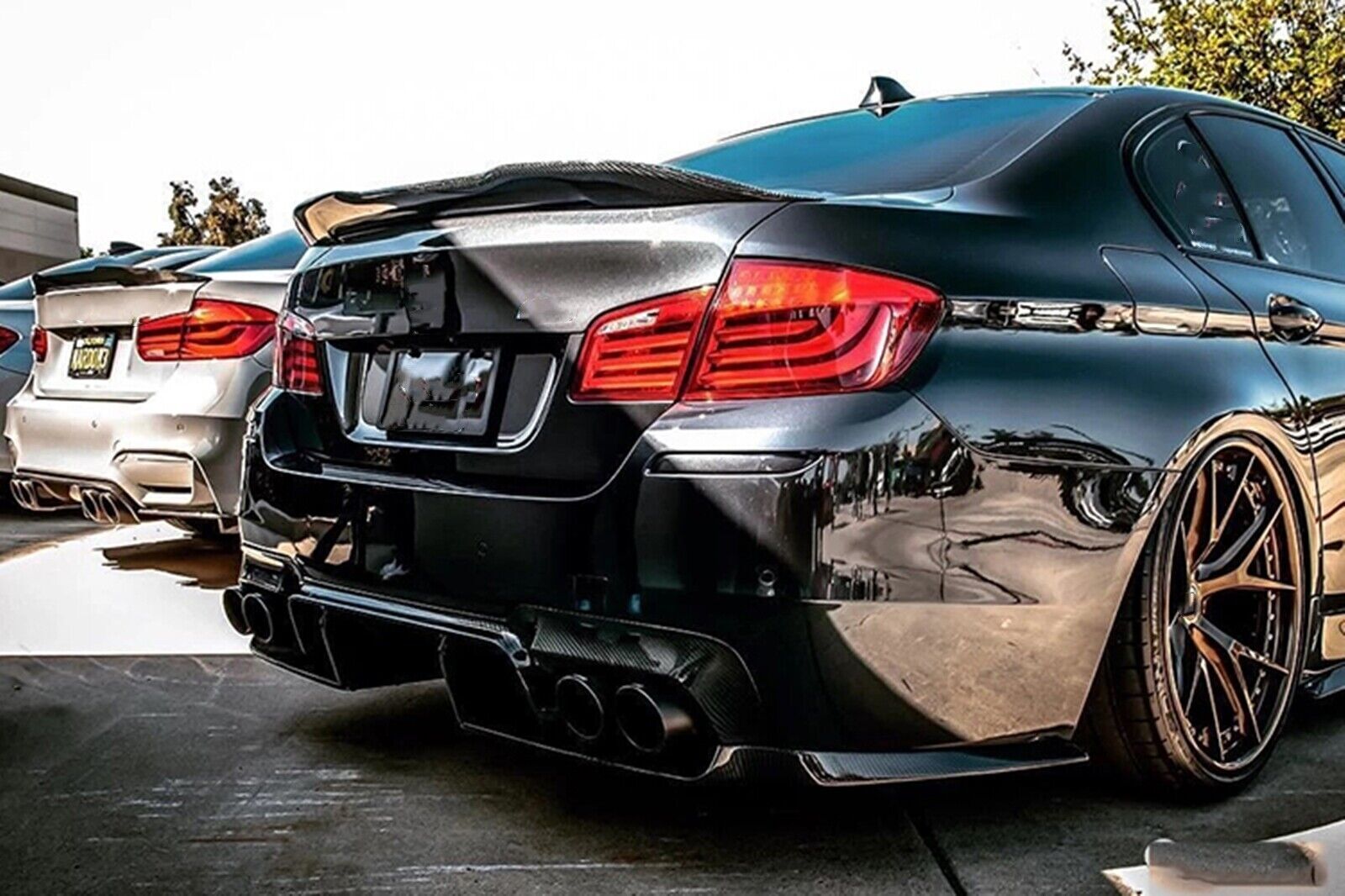 Заден спойлер стил PSM за BMW F10 черен пиано лак
