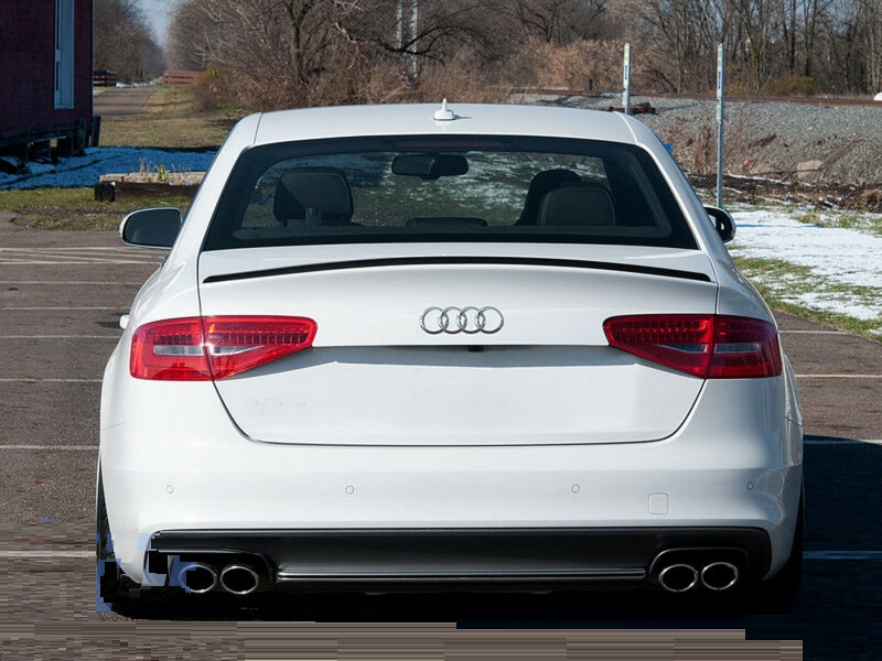 Спойлер за Audi A4 B8 / B8.5 2008-2015 Черен Пиано Лак Слим Стил
