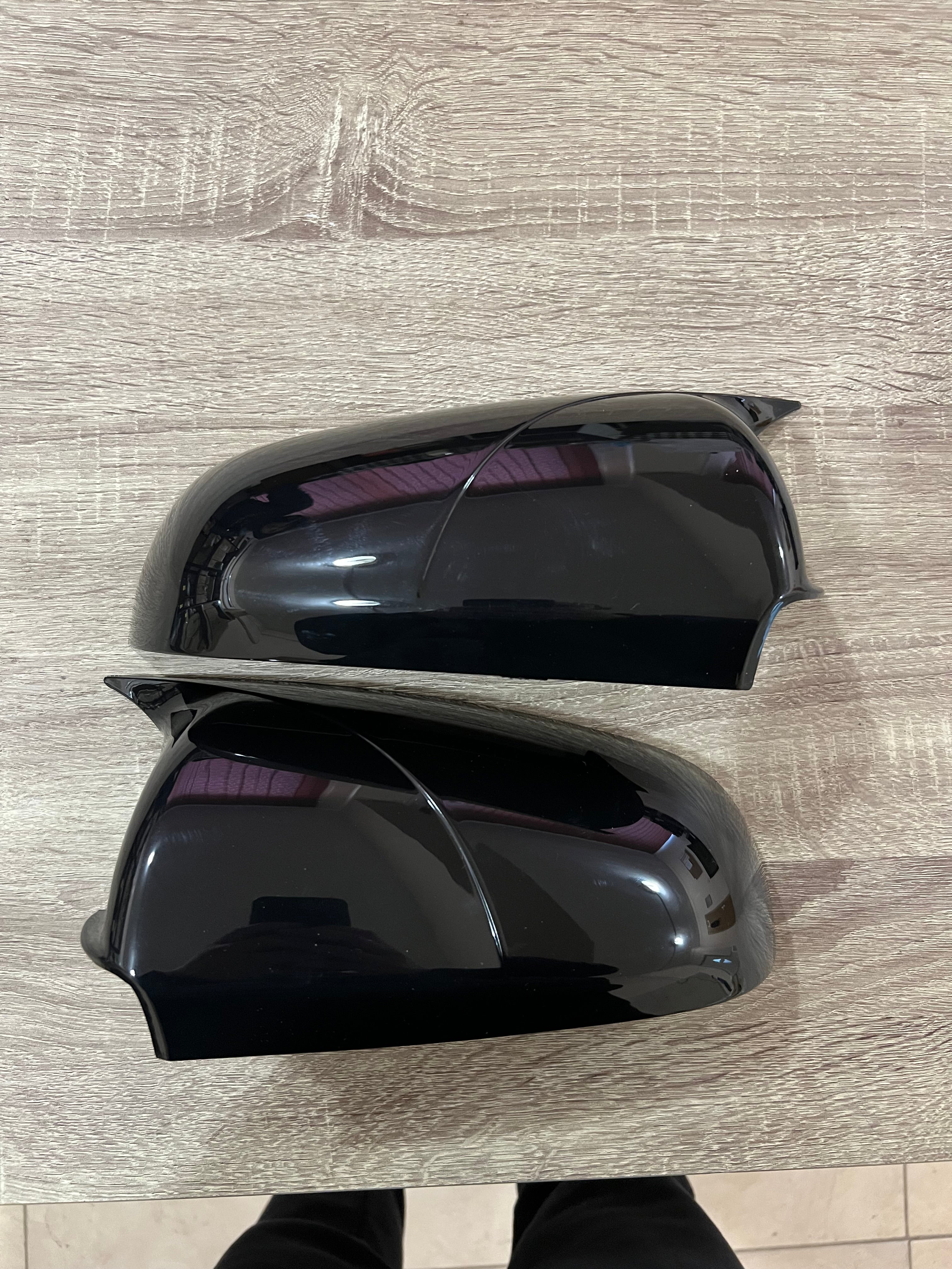 Капаци за огледала БАТМАН дизайн за AUDI A6 C6 2004-2011 - черен пиано лак