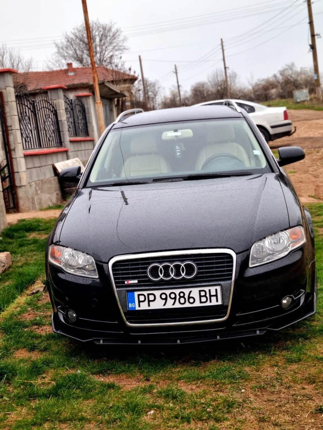 Преден лип спойлер / нож / добавка за броня за Audi A4 B7 черен пиано лак