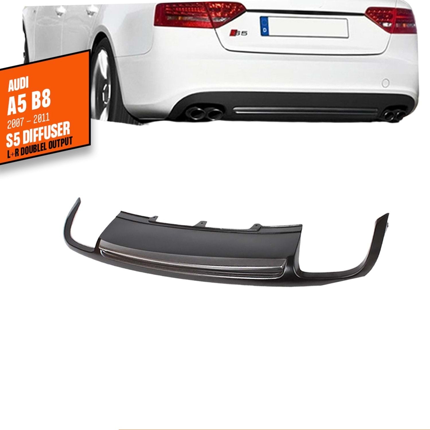 ДИФУЗьОР ЗА AUDI A5 SEDAN S5 ДИЗАЙН ЗА СТАНДАРТНА БРОНЯ 2007-2011