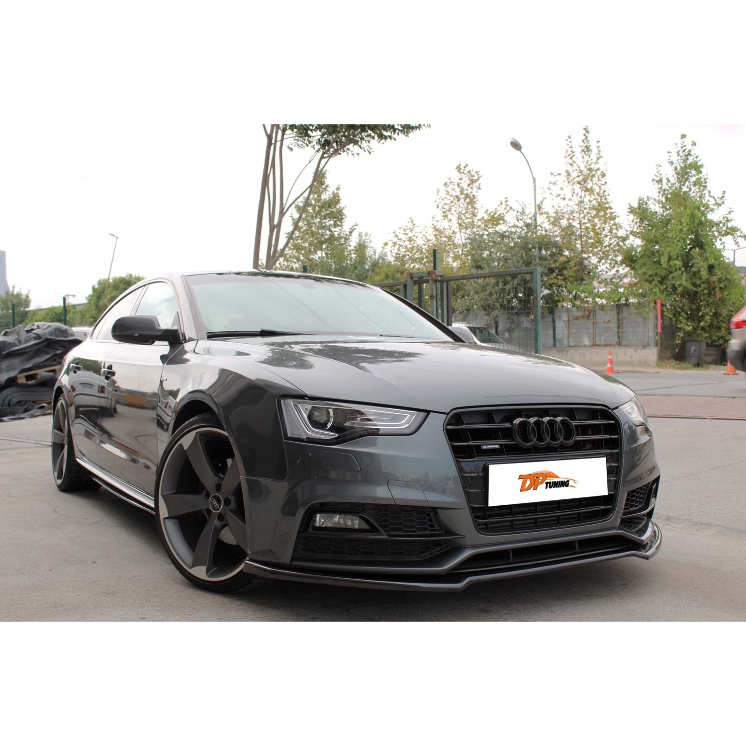 ПРЕДЕН СПОЙЛЕР ЗА AUDI A5 B8 FL Max ЧЕРЕН ПИАНО ЛАК / 2012 - 2015