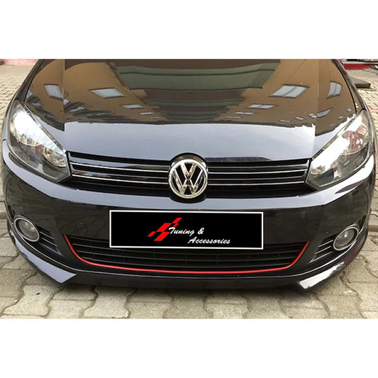 ПРЕДЕН ЛИП СПОЙЛЕР ЗА GOLF 6 ЧЕРЕН ПИАНО ЛАК