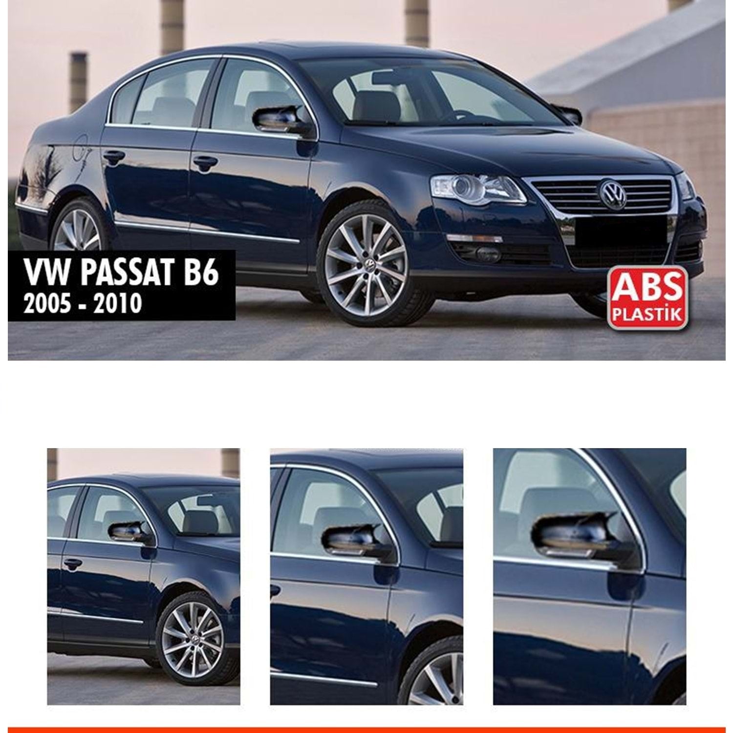 Капаци за огледала БАТМАН дизайн за VW PASSAT B6 - черен пиано лак