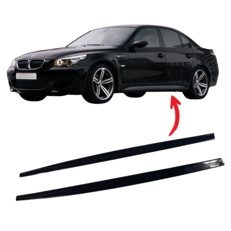 Добавки за прагове черен лак за BMW E60 E61 тунинг Топ качество!