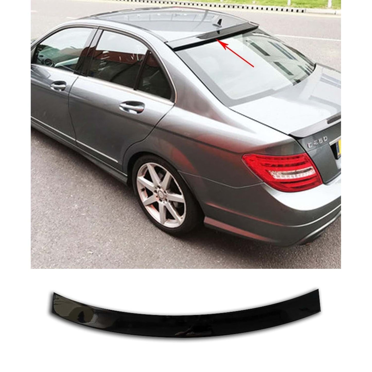 Спойлер за задно стъкло за Mercedes C Class W204 черен пиано лак