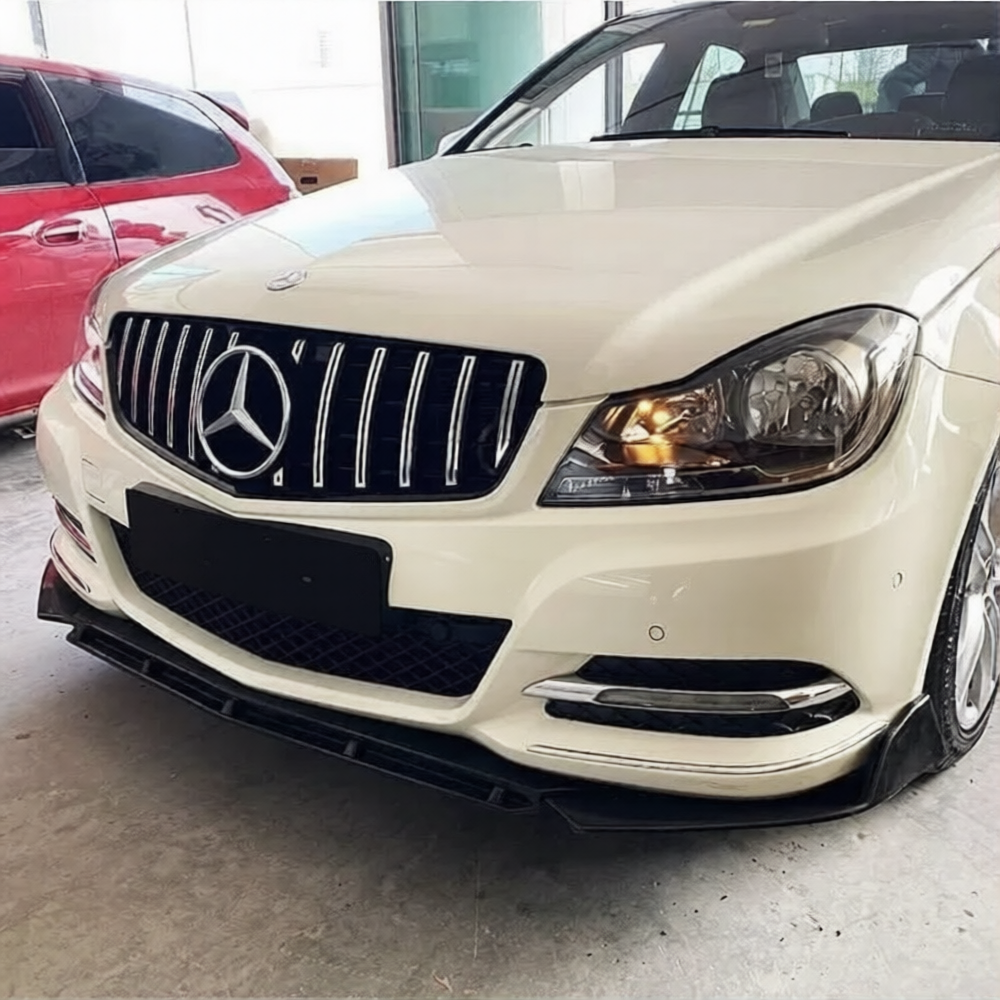 Преден спойлер / лип / нож за Mercedes W204 C class 2007 - 2014