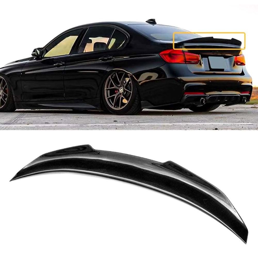 Заден спойлер PSM стил за BMW 3 серия F30 черен пиано лак / 2012-2018