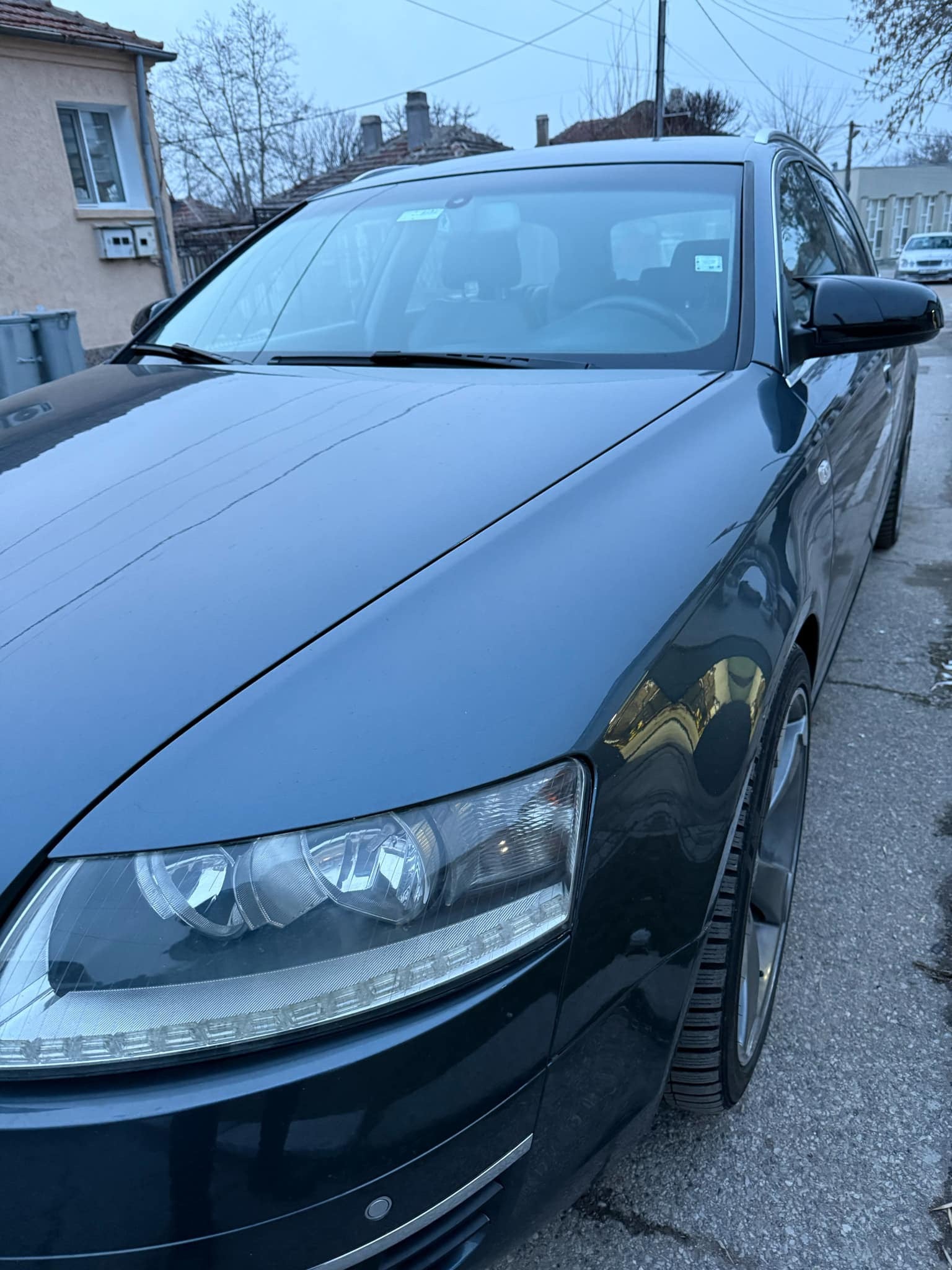Капаци за огледала БАТМАН дизайн за AUDI A6 C6 2004-2011 - черен пиано лак