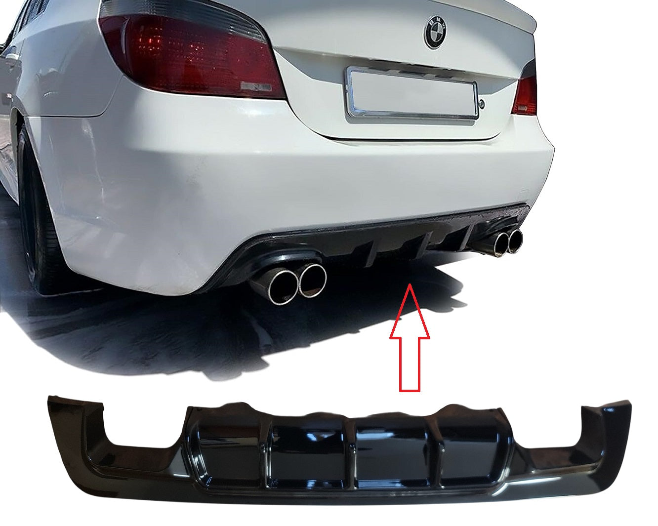 Дифузьор за BMW E60 E61 оребрен Висок Клас на Щипки