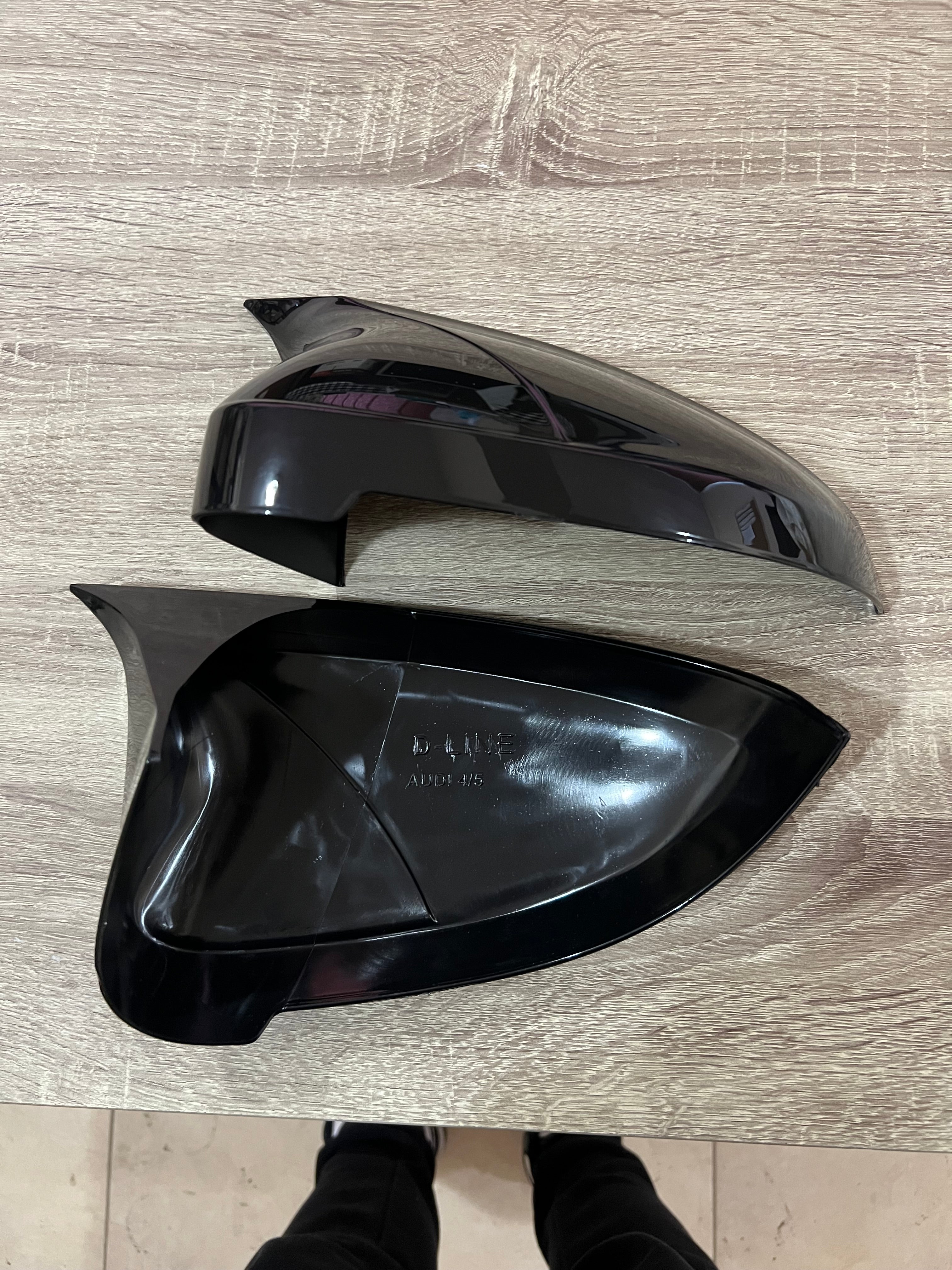 Капаци за огледала БАТМАН дизайн за AUDI A5 B8 2008-2015 SPORTBACK - черен пиано лак