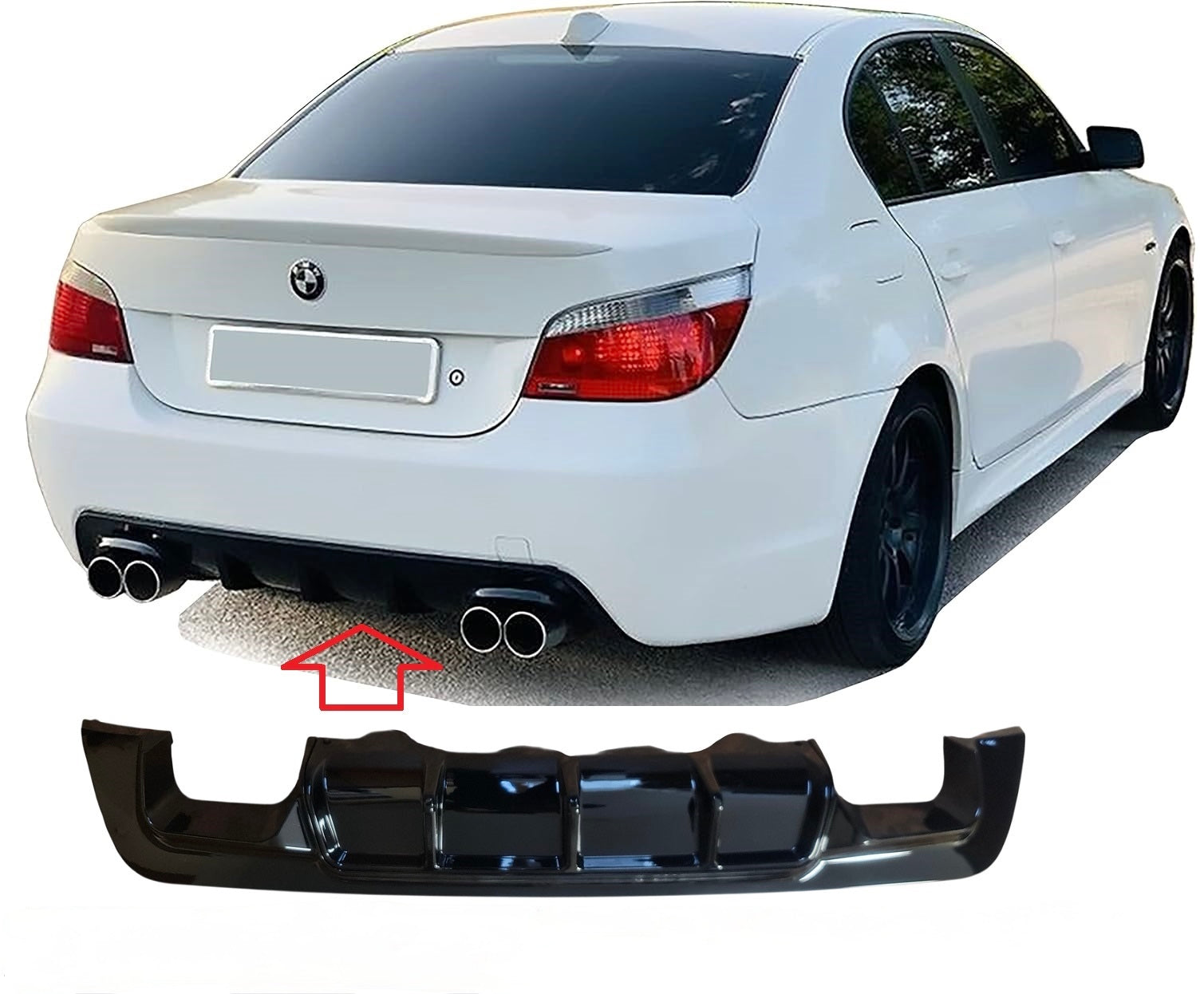 Дифузьор за BMW E60 E61 оребрен Висок Клас на Щипки