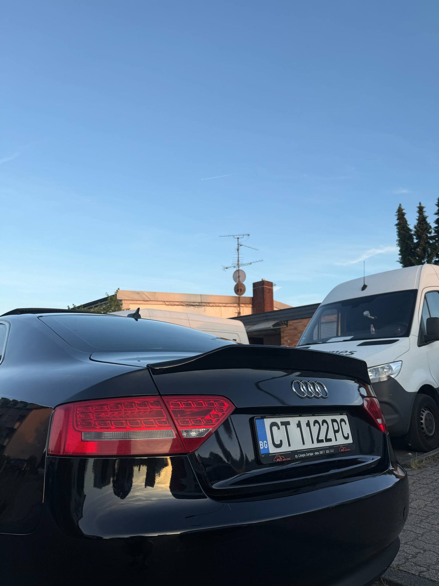 Спойлер за багажник A5 B8 Piano Black ABS / 2009-2016 (Купе)