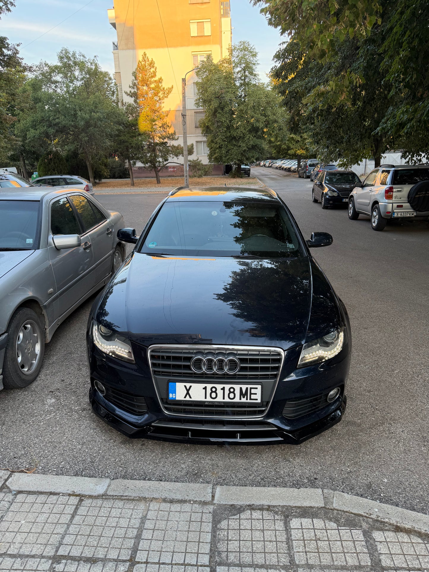 Преден спойлер за Audi A4 B8 Ауди А4 Б8 2008-2011 Черен Пиано Лак