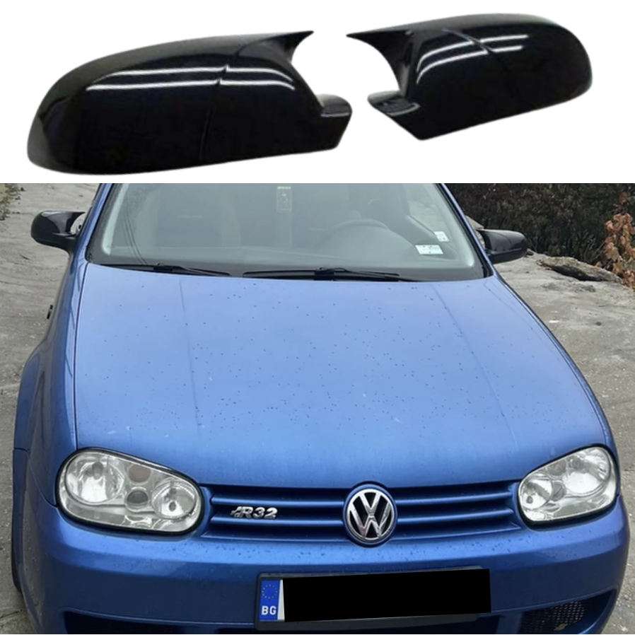Капаци за Огледала Батман Дизайн за VW Golf 4 / Голф 4 / Passat B5 / Пасат Б5 Черен Лак!