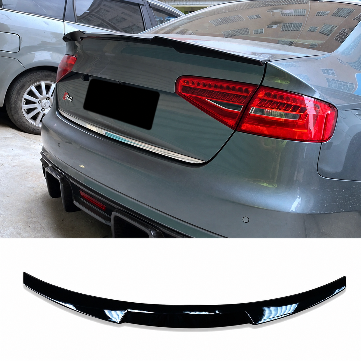 Спойлер тип М4 за Audi A4 B8 2009-2015 черен пиано лак