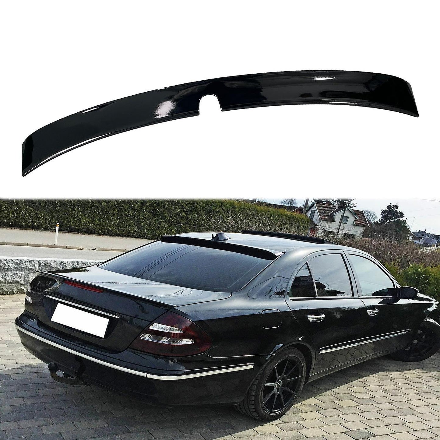 Спойлер за задно стъкло за Mercedes E Class W211 черен пиано лак