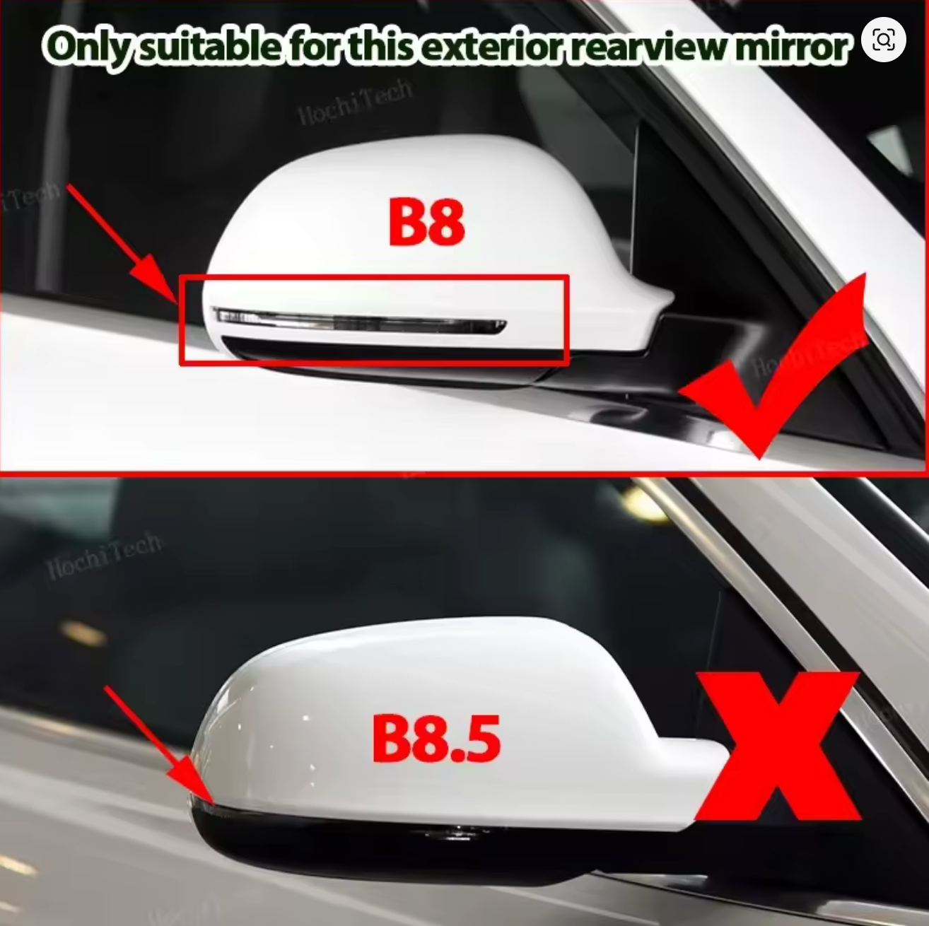 КАПАЦИ ЗА ОГЛЕДАЛА ЗА AUDI A4 B8 2008-2014 / AUDI A3 2008-2012 С МИГАЧ В КАПАКА