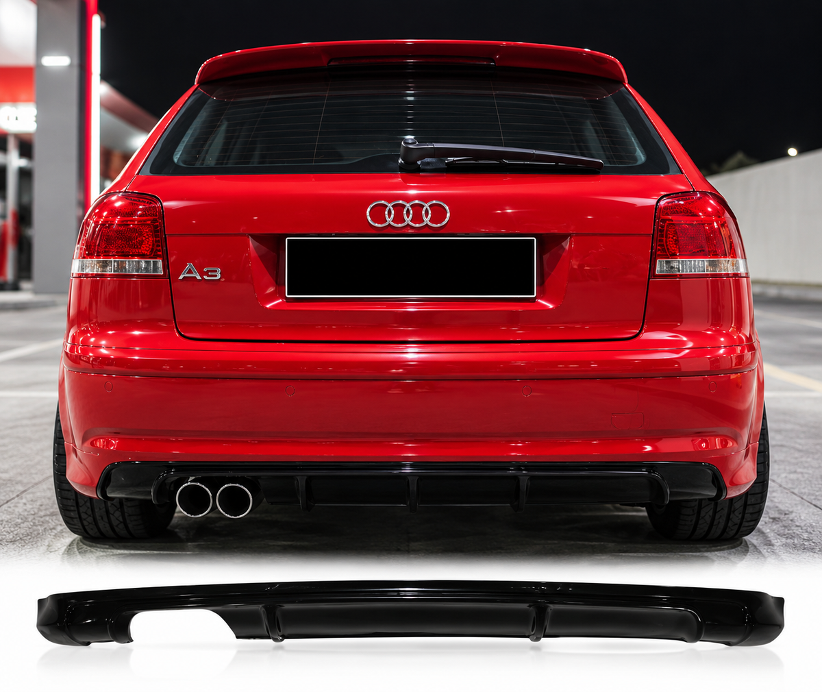 Заден дифузьрор тип S3 С3 за Audi A3 8P Ауди А3 8П (преди фейслифт) 2003-2008 - За 3 врати