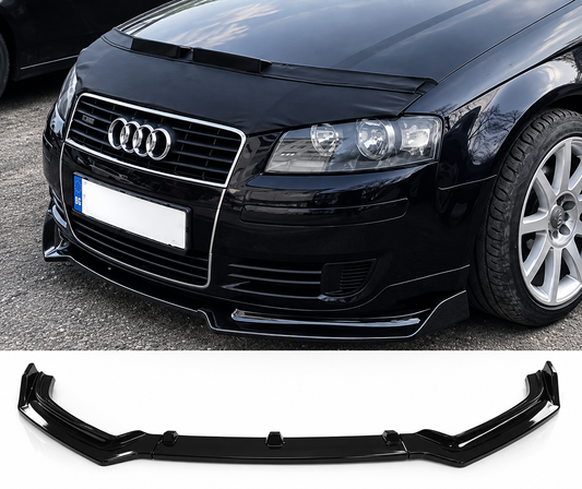 Преден спойлер за Audi A3 8P Ауди А3 8П 2003-2012 Черен лак