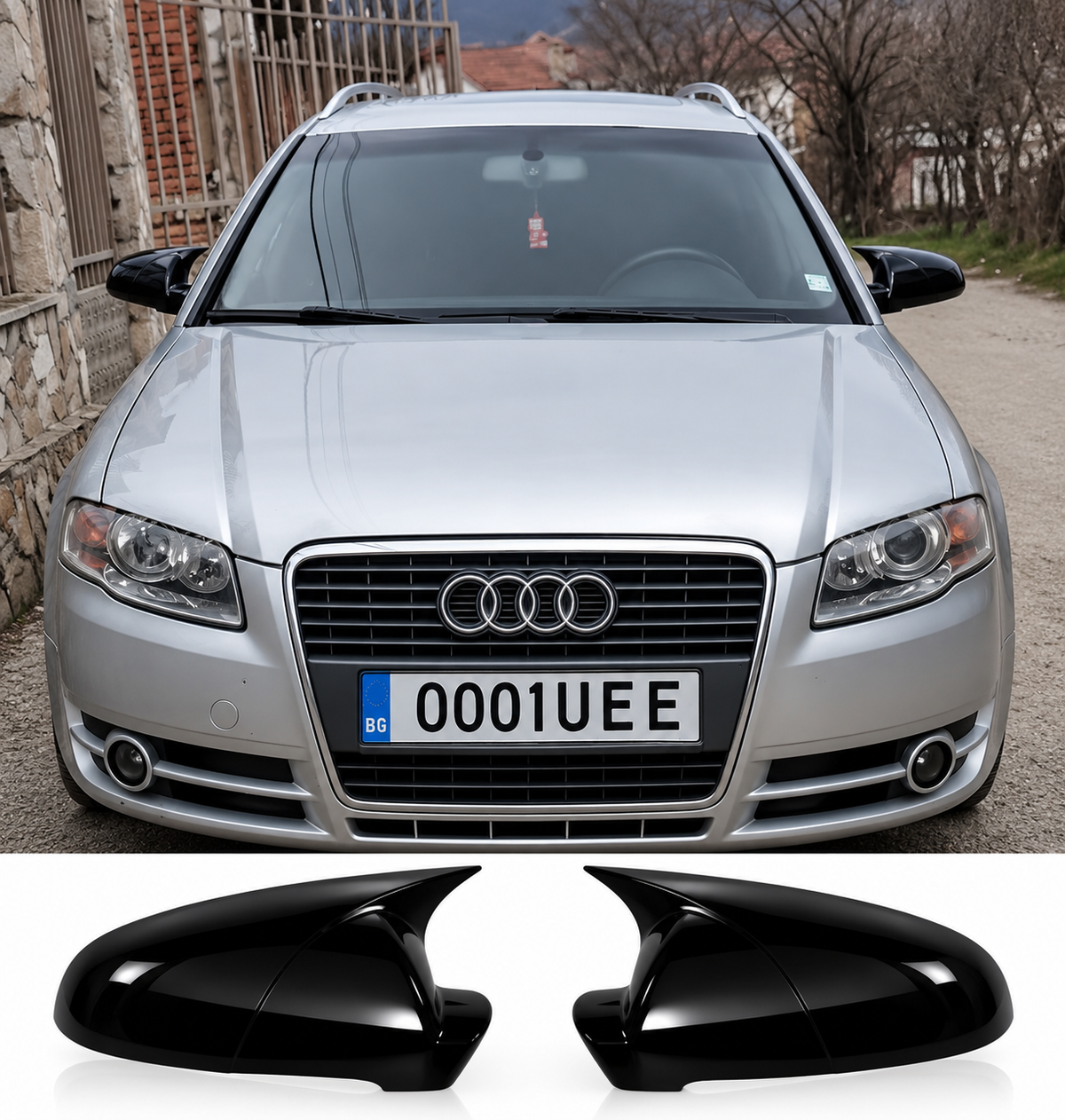 Батман капаци за Audi A4 B7 Ауди А4 Б7 Черен Лак