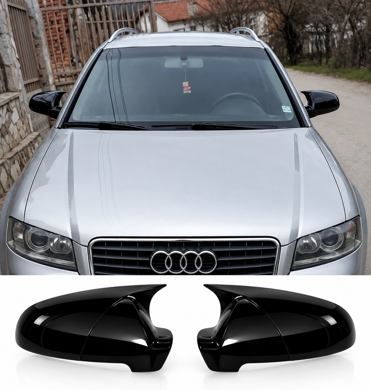 Батман капаци за Audi A4 B6 Ауди А4 Б6 Черен лак