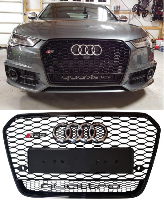 Предна Решетка RS6 Quattro Стил за Audi A6 C7 2013 - 2016!