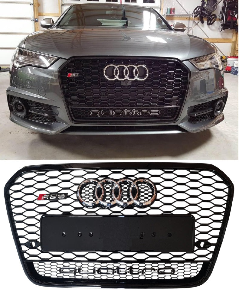 Предна Решетка RS6 Quattro Стил за Audi A6 C7 2013 - 2016!