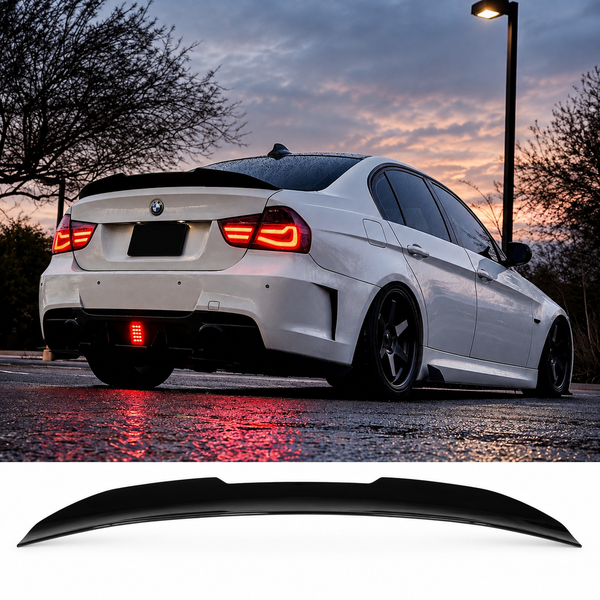 Спойлер стил PSM зa BMW E90 - черен пиано лак