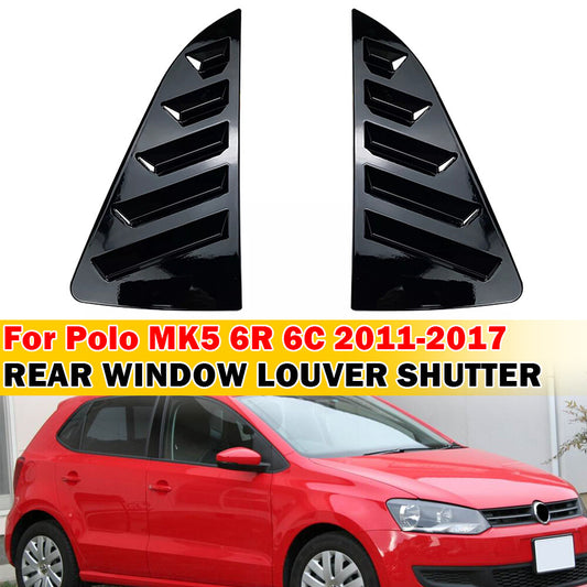 Тунинг добавки за задни странични стъкла – VW Polo (2009–2017), черен гланц
