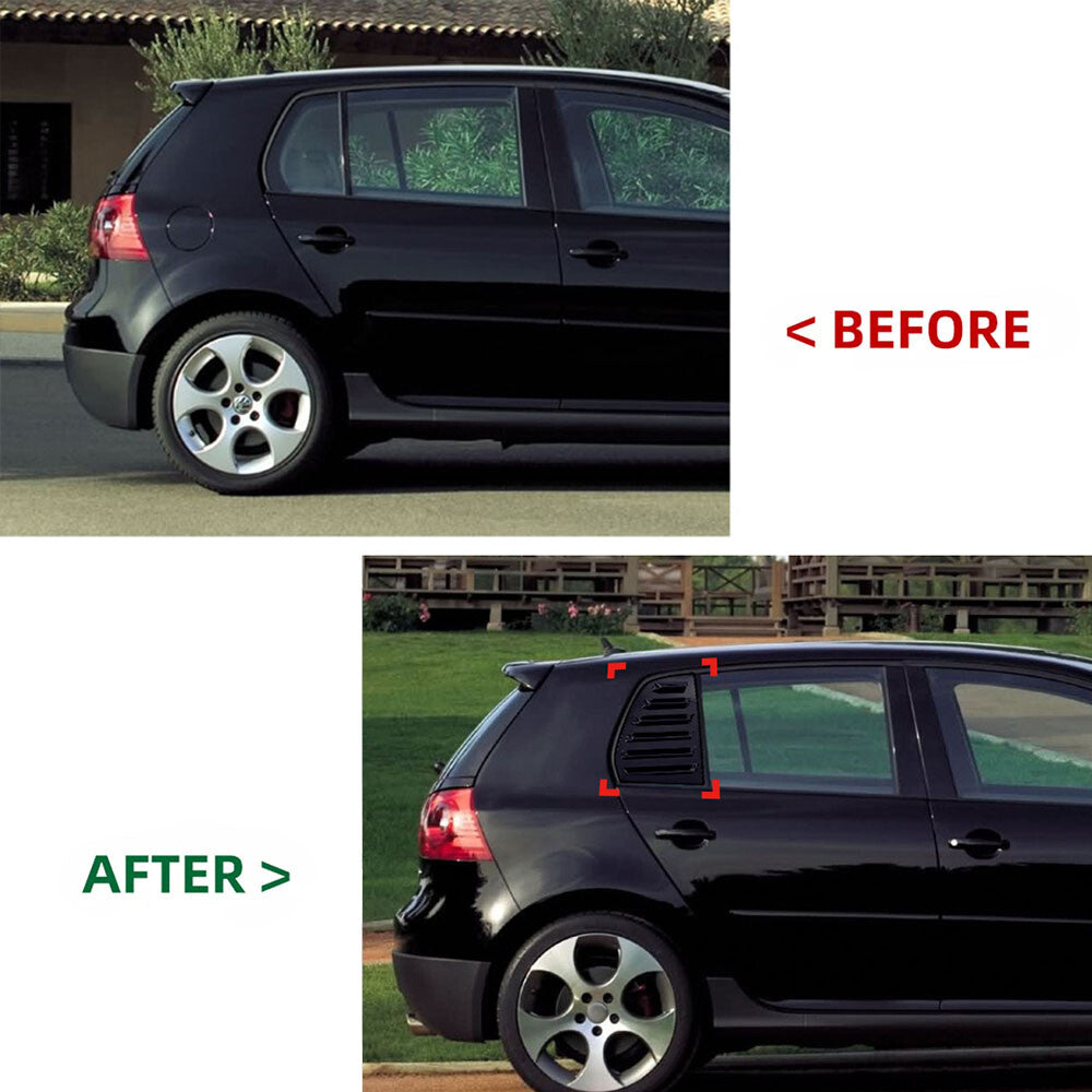 Тунинг добавки за задни странични стъкла – VW Golf 5 (2003–2009), черен гланц