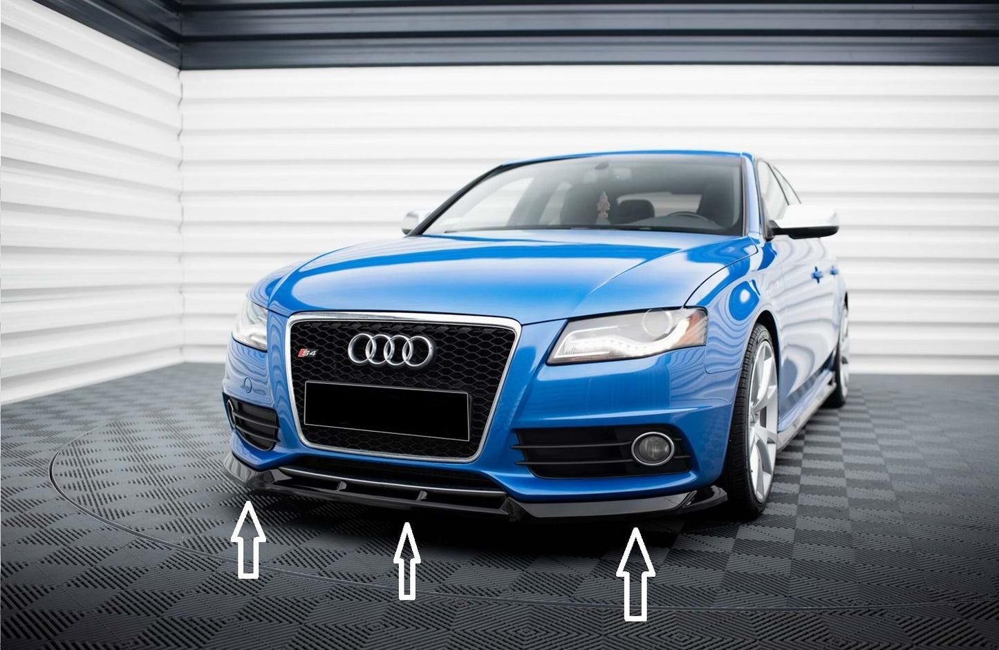 Преден спойлер за Audi A4 B8 Ауди А4 Б8 2008-2011 Черен Пиано Лак