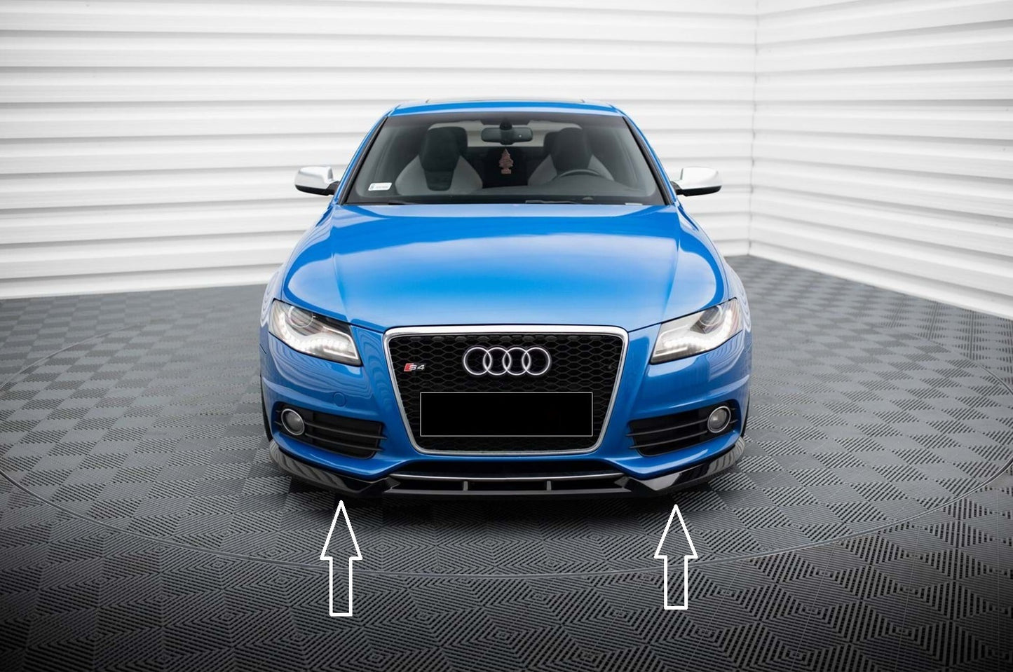 Преден спойлер за Audi A4 B8 Ауди А4 Б8 2008-2011 Черен Пиано Лак