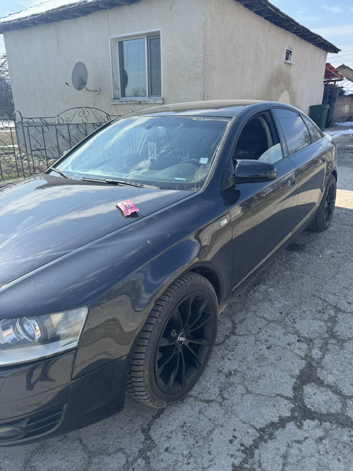 Капаци за огледала БАТМАН дизайн за AUDI A6 C6 2004-2011 - черен пиано лак